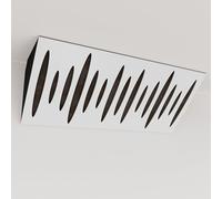 Set di 2 trappole acustiche per bassi (Bass trap) angolari strette con tessuto vellutato | Diffusione - Riflessione - Insonorizzazione | 23x50 cm | [PULSE (Orizzontale) - Bianco | Marrone]