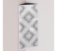 Set di 2 trappole acustiche per bassi (Bass trap) angolari strette con tessuto vellutato | Diffusione - Riflessione - Insonorizzazione | 50x23 cm | [REBAT - Plastica bianca | Beige]