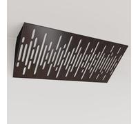 Set di 2 trappole acustiche per bassi (Bass trap) angolari strette con tessuto vellutato | Diffusione - Riflessione - Insonorizzazione | 23x50 cm | [WAVE (Orizzontale) - Wengé | Bianco]