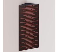 Set di 2 trappole acustiche per bassi (Bass trap) angolari strette con tessuto vellutato | Diffusione - Riflessione - Insonorizzazione | 50x23 cm | [WAVE - Wengé | Rosa]