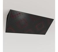 Set di 2 trappole acustiche per bassi (Bass trap) angolari strette con tessuto vellutato | Diffusione - Riflessione - Insonorizzazione | 23x50 cm | [REBAT (Orizzontale) - Nero | Borgogna]