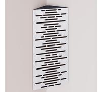 Set di 2 trappole acustiche per bassi (Bass trap) angolari strette con tessuto vellutato | Diffusione - Riflessione - Insonorizzazione | 50x23 cm | [WAVE - Bianco | Marrone]
