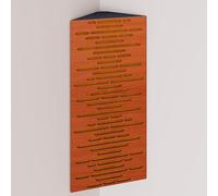 Set di 2 trappole acustiche per bassi (Bass trap) angolari strette con tessuto vellutato | Diffusione - Riflessione - Insonorizzazione | 50x23 cm | [WAVE - Ciliegio | Giallo]