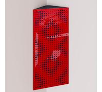 Set di 2 trappole acustiche per bassi (Bass trap) angolari strette con tessuto vellutato | Diffusione - Riflessione - Insonorizzazione | 50x23 cm | [REBAT - Plastica rossa | Blu]