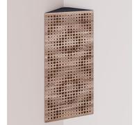 Set di 2 trappole acustiche per bassi (Bass trap) angolari strette con tessuto vellutato | Diffusione - Riflessione - Insonorizzazione | 50x23 cm | [REBAT - Sonoma | Dorato]