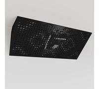 Set di 2 trappole acustiche per bassi (Bass trap) angolari strette con tessuto vellutato | Diffusione - Riflessione - Insonorizzazione | 23x50 cm | [REBAT (Orizzontale) - Plastica nera | Grigio]