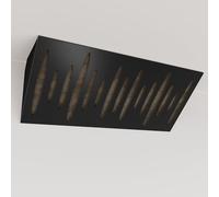 Set di 2 trappole acustiche per bassi (Bass trap) angolari strette con tessuto vellutato | Diffusione - Riflessione - Insonorizzazione | 23x50 cm | [PULSE (Orizzontale) - Nero | Beige]