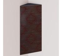 Set di 2 trappole acustiche per bassi (Bass trap) angolari strette con tessuto vellutato | Diffusione - Riflessione - Insonorizzazione | 50x23 cm | [REBAT - Wengé | Borgogna]