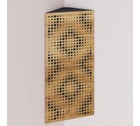 Set di 2 trappole acustiche per bassi (Bass trap) angolari strette con tessuto vellutato | Diffusione - Riflessione - Insonorizzazione | 50x23 cm | [REBAT - Rovere | Verde]