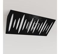 Set di 2 trappole acustiche per bassi (Bass trap) angolari strette con tessuto vellutato | Diffusione - Riflessione - Insonorizzazione | 23x50 cm | [PULSE (Orizzontale) - Plastica nera | Bianco]