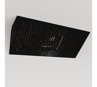 Set di 2 trappole acustiche per bassi (Bass trap) angolari strette con tessuto vellutato | Diffusione - Riflessione - Insonorizzazione | 23x50 cm | [WAVE (Orizzontale) - Plastica nera | Marrone]