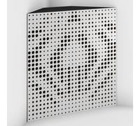 Set di 2 Trappole acustiche per bassi con tessuto vellutato per il montaggio nell’angolo del soffitto | Trattamento per studi di registrazione | 50x50x15cm | [UNIVERSE-15 Bianco | Nero]