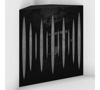 Set di 2 Trappole acustiche per bassi con tessuto vellutato per il montaggio nell’angolo del soffitto | Trattamento per studi di registrazione | 50x50x10cm | [PULSE-10 Plastica nera | Grigio]