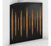 Set di 2 Trappole acustiche per bassi con tessuto vellutato per il montaggio nell’angolo del soffitto | Trattamento per studi di registrazione | 50x50x10cm | [PULSE-10 Nero | Dorato]