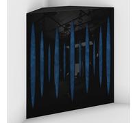Set di 2 Trappole acustiche per bassi con tessuto vellutato per il montaggio nell’angolo del soffitto | Trattamento per studi di registrazione | 50x50x10cm | [PULSE-10 Plastica nera | Blu]