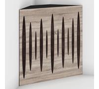 Set di 2 Trappole acustiche per bassi con tessuto vellutato per il montaggio nell’angolo del soffitto | Trattamento per studi di registrazione | 50x50x10cm | [PULSE-10 Sonoma | Marrone]