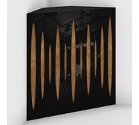 Set di 2 Trappole acustiche per bassi con tessuto vellutato per il montaggio nell’angolo del soffitto | Trattamento per studi di registrazione | 50x50x15cm | [PULSE-15 Plastica nera | Dorato]