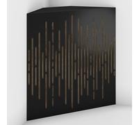 Set di 2 Trappole acustiche per bassi con tessuto vellutato per il montaggio nell’angolo del soffitto | Trattamento per studi di registrazione | 50x50x10cm | [WAVE-10 Nero | Beige]