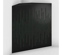 Set di 2 Trappole acustiche per bassi con tessuto vellutato per il montaggio nell’angolo del soffitto | Trattamento per studi di registrazione | 50x50x10cm | [WAVE-10 Nero | Verde]