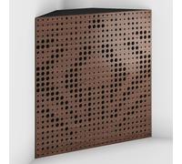 Set di 2 Trappole acustiche per bassi con tessuto vellutato per il montaggio nell’angolo del soffitto | Trattamento per studi di registrazione | 50x50x10cm | [UNIVERSE-10 Noce | Nero]