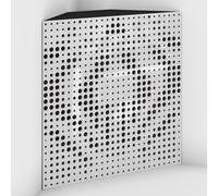 Set di 2 Trappole acustiche per bassi con tessuto vellutato per il montaggio nell’angolo del soffitto | Trattamento per studi di registrazione | 50x50x10cm | [UNIVERSE-10 Plastica bianca | Marrone]