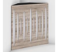 Set di 2 Trappole acustiche per bassi con tessuto vellutato per il montaggio nell’angolo del soffitto | Trattamento per studi di registrazione | 50x50x15cm | [PULSE-15 Sonoma | Bianco]