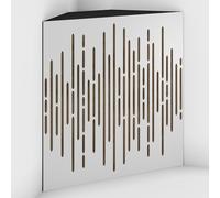 Set di 2 Trappole acustiche per bassi con tessuto vellutato per il montaggio nell’angolo del soffitto | Trattamento per studi di registrazione | 50x50x15cm | [WAVE-15 Bianco | Beige]