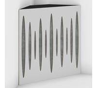 Set di 2 Trappole acustiche per bassi con tessuto vellutato per il montaggio nell’angolo del soffitto | Trattamento per studi di registrazione | 50x50x10cm | [PULSE-10 Bianco | Grigio]