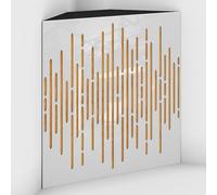 Set di 2 Trappole acustiche per bassi con tessuto vellutato per il montaggio nell’angolo del soffitto | Trattamento per studi di registrazione | 50x50x10cm | [WAVE-10 Plastica bianca | Giallo]