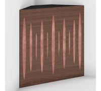 Set di 2 Trappole acustiche per bassi con tessuto vellutato per il montaggio nell’angolo del soffitto | Trattamento per studi di registrazione | 50x50x10cm | [PULSE-10 Noce | Rosa]