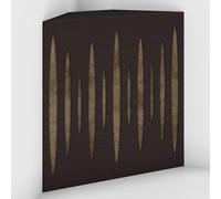 Set di 2 Trappole acustiche per bassi con tessuto vellutato per il montaggio nell’angolo del soffitto | Trattamento per studi di registrazione | 50x50x15cm | [PULSE-15 Wengé | Beige]