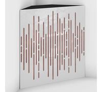 Set di 2 Trappole acustiche per bassi con tessuto vellutato per il montaggio nell’angolo del soffitto | Trattamento per studi di registrazione | 50x50x15cm | [WAVE-15 Plastica bianca | Rosa]