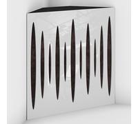 Set di 2 Trappole acustiche per bassi con tessuto vellutato per il montaggio nell’angolo del soffitto | Trattamento per studi di registrazione | 50x50x10cm | [PULSE-10 Plastica bianca | Marrone]