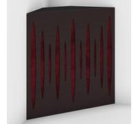 Set di 2 Trappole acustiche per bassi con tessuto vellutato per il montaggio nell’angolo del soffitto | Trattamento per studi di registrazione | 50x50x15cm | [PULSE-15 Wengé | Borgogna]