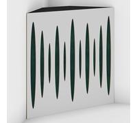 Set di 2 Trappole acustiche per bassi con tessuto vellutato per il montaggio nell’angolo del soffitto | Trattamento per studi di registrazione | 50x50x10cm | [PULSE-10 Bianco | Verde]