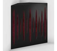 Set di 2 Trappole acustiche per bassi con tessuto vellutato per il montaggio nell’angolo del soffitto | Trattamento per studi di registrazione | 50x50x10cm | [PULSE-10 Nero | Borgogna]