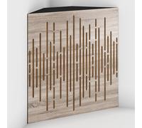 Set di 2 Trappole acustiche per bassi con tessuto vellutato per il montaggio nell’angolo del soffitto | Trattamento per studi di registrazione | 50x50x10cm | [WAVE-10 Sonoma | Dorato]