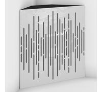 Set di 2 Trappole acustiche per bassi con tessuto vellutato per il montaggio nell’angolo del soffitto | Trattamento per studi di registrazione | 50x50x10cm | [WAVE-10 Plastica bianca | Grigio]