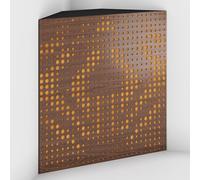 Set di 2 Trappole acustiche per bassi con tessuto vellutato per il montaggio nell’angolo del soffitto | Trattamento per studi di registrazione | 50x50x15cm | [UNIVERSE-15 Noce | Giallo]