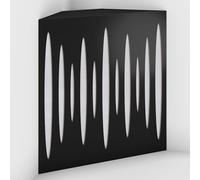 Set di 2 Trappole acustiche per bassi con tessuto vellutato per il montaggio nell’angolo del soffitto | Trattamento per studi di registrazione | 50x50x10cm | [PULSE-10 Nero | Bianco]