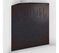 Set di 2 Trappole acustiche per bassi con tessuto vellutato per il montaggio nell’angolo del soffitto | Trattamento per studi di registrazione | 50x50x10cm | [WAVE-10 Wengé | Blu]