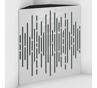 Set di 2 Trappole acustiche per bassi con tessuto vellutato per il montaggio nell’angolo del soffitto | Trattamento per studi di registrazione | 50x50x10cm | [WAVE-10 Plastica bianca | Verde]