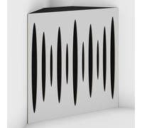 Set di 2 Trappole acustiche per bassi con tessuto vellutato per il montaggio nell’angolo del soffitto | Trattamento per studi di registrazione | 50x50x10cm | [PULSE-10 Bianco | Nero]