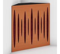 Set di 2 Trappole acustiche per bassi con tessuto vellutato per il montaggio nell’angolo del soffitto | Trattamento per studi di registrazione | 50x50x10cm | [PULSE-10 Ciliegio | Borgogna]