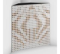 Set di 2 Trappole acustiche per bassi con tessuto vellutato per il montaggio nell’angolo del soffitto | Trattamento per studi di registrazione | 50x50x10cm | [UNIVERSE-10 Bianco | Dorato]
