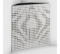 Set di 2 Trappole acustiche per bassi con tessuto vellutato per il montaggio nell’angolo del soffitto | Trattamento per studi di registrazione | 50x50x15cm | [UNIVERSE-15 Bianco | Grigio]