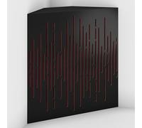 Set di 2 Trappole acustiche per bassi con tessuto vellutato per il montaggio nell’angolo del soffitto | Trattamento per studi di registrazione | 50x50x15cm | [WAVE-15 Nero | Borgogna]