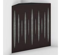 Set di 2 Trappole acustiche per bassi con tessuto vellutato per il montaggio nell’angolo del soffitto | Trattamento per studi di registrazione | 50x50x15cm | [PULSE-15 Wengé | Grigio]