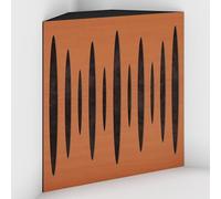 Set di 2 Trappole acustiche per bassi con tessuto vellutato per il montaggio nell’angolo del soffitto | Trattamento per studi di registrazione | 50x50x15cm | [PULSE-15 Ciliegio | Marrone]