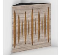 Set di 2 Trappole acustiche per bassi con tessuto vellutato per il montaggio nell’angolo del soffitto | Trattamento per studi di registrazione | 50x50x10cm | [PULSE-10 Sonoma | Dorato]